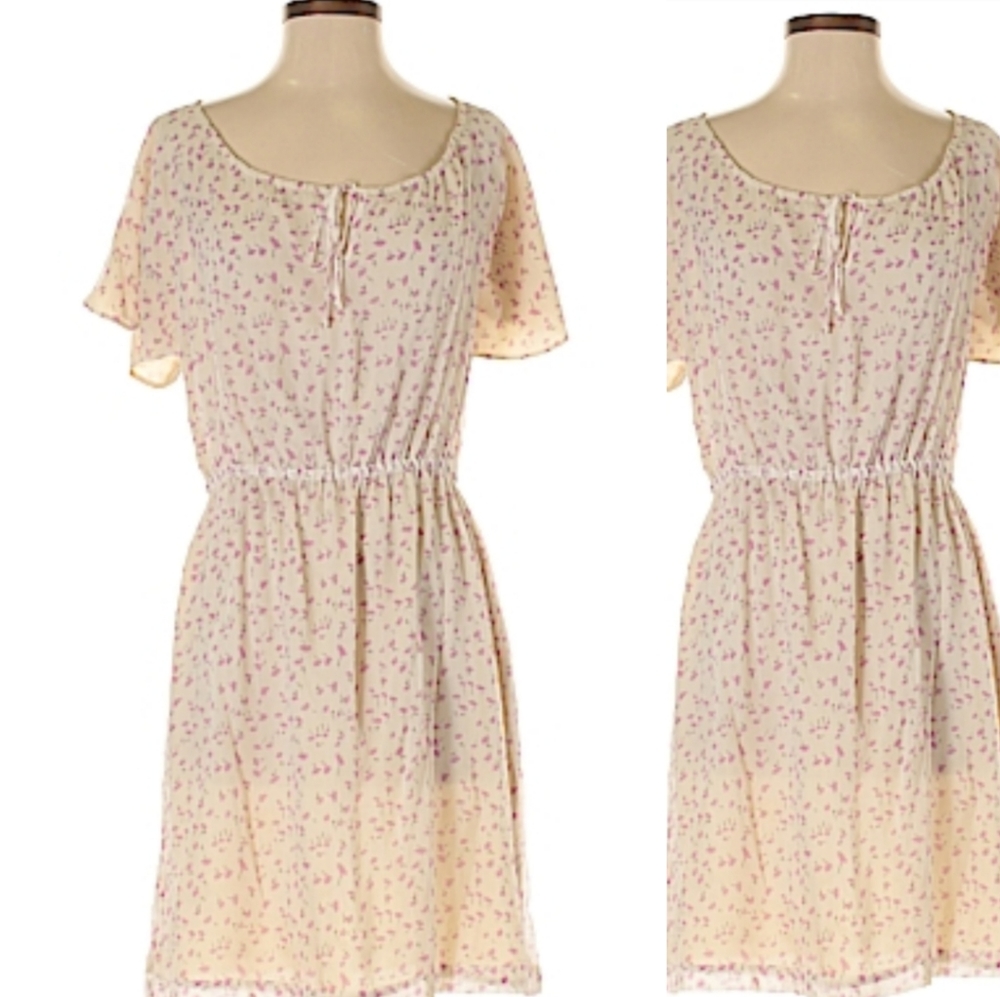 Floral silk casual dress